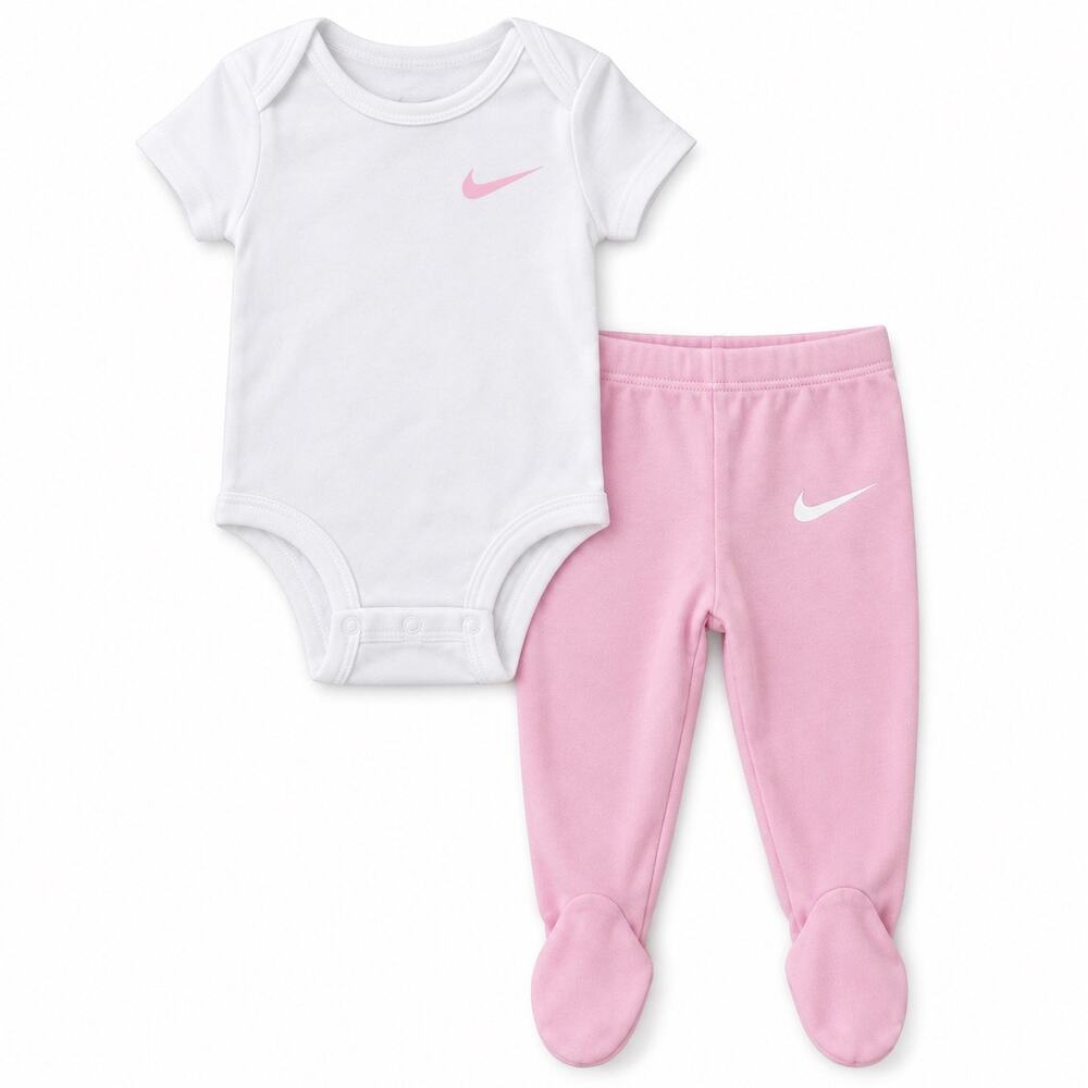 Nike Baby 2-Piece Outfit – White & Pink – 9M